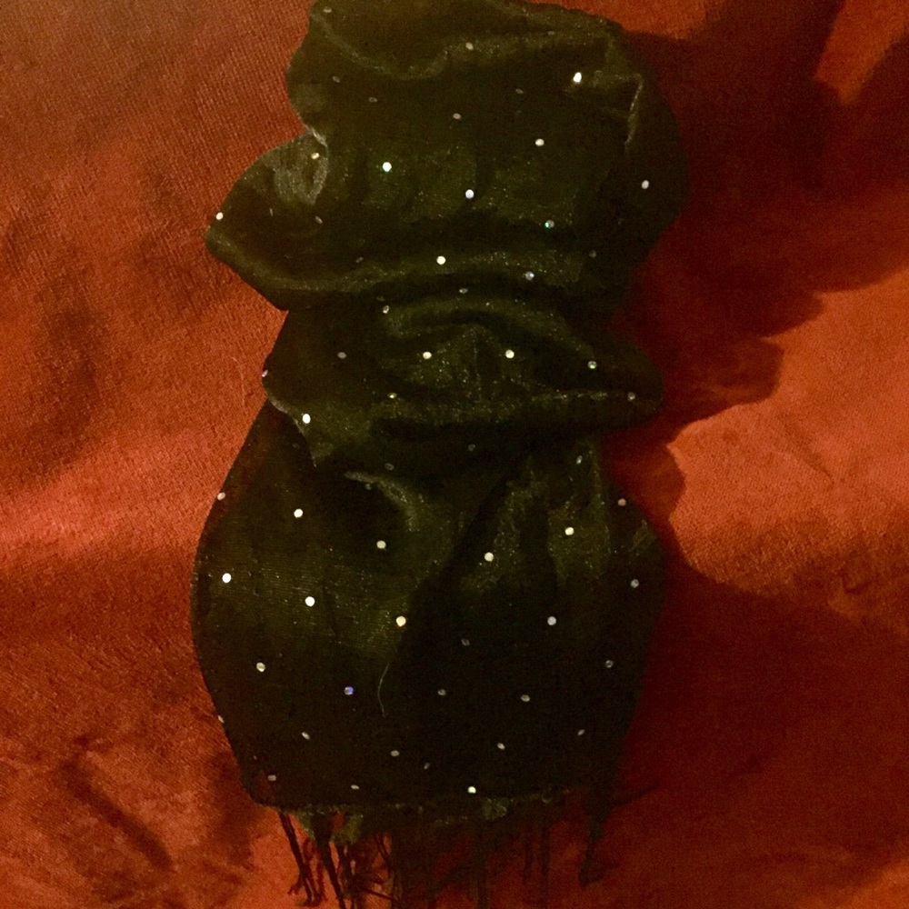 Embellished Black Scarf